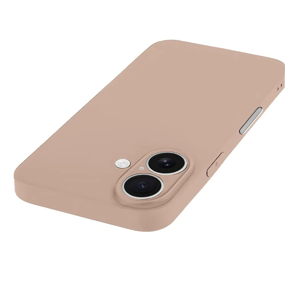 Etui do iPhone 16 silikonowe z mikrofibrą soft touch z osłoną na aparat, kawowe