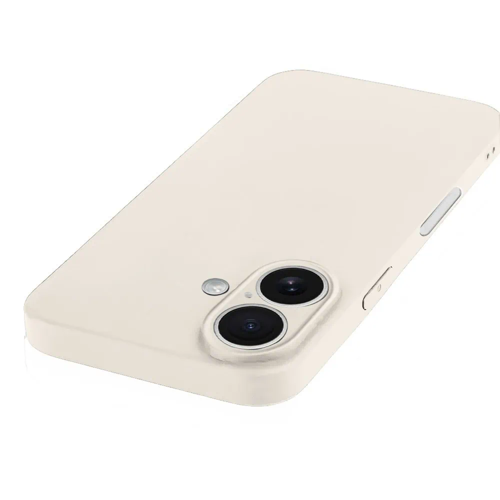 Etui do iPhone 16 Plus silikonowe z mikrofibrą soft touch z osłoną na aparat, kremowe