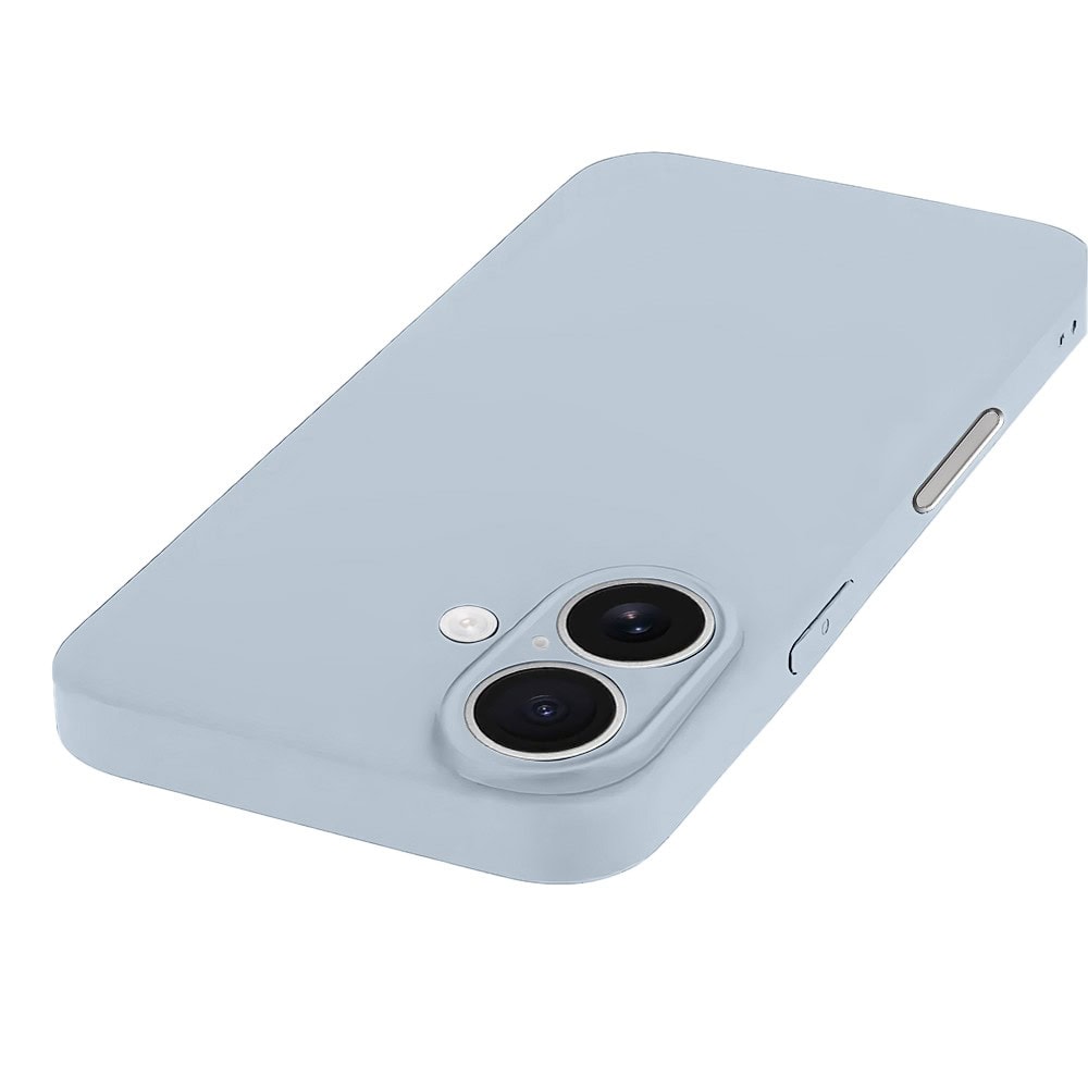 Etui do iPhone 16 Plus silikonowe z mikrofibrą soft touch z osłoną na aparat, lodowy błękit