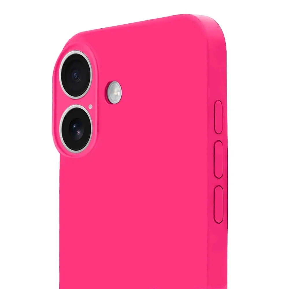 Etui do iPhone 16 Plus silikonowe z mikrofibrą soft touch z osłoną na aparat, różowe