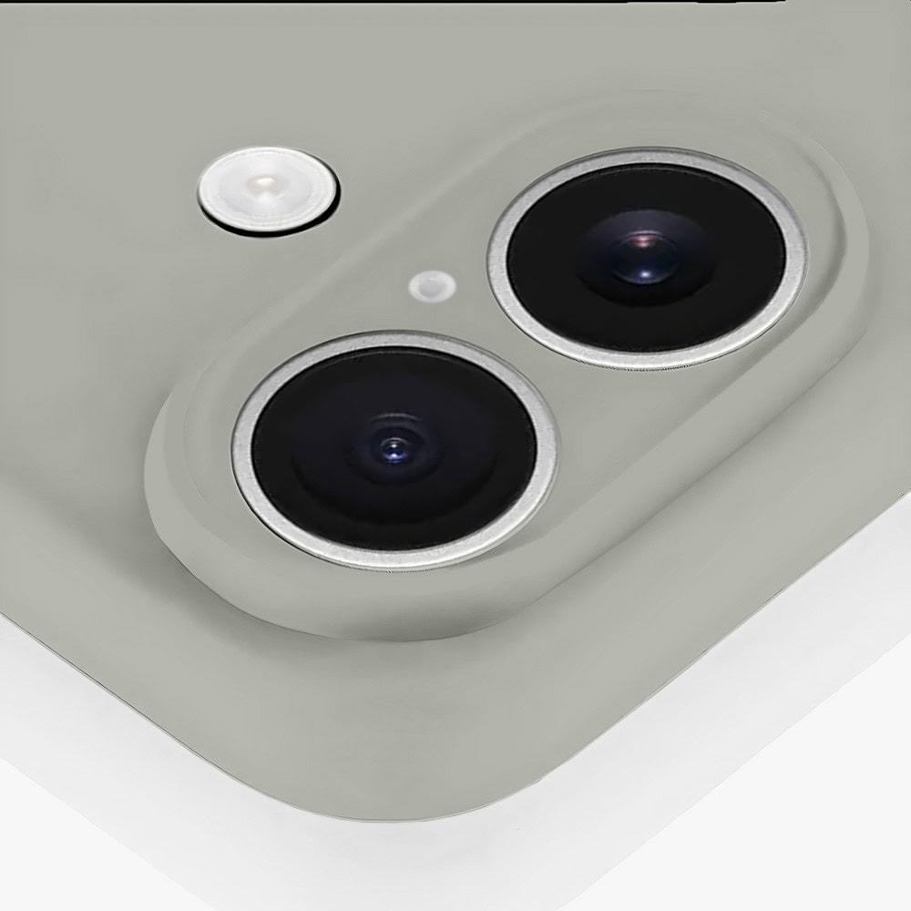 Etui do iPhone 16 silikonowe z mikrofibrą soft touch z osłoną na aparat, vintage beż