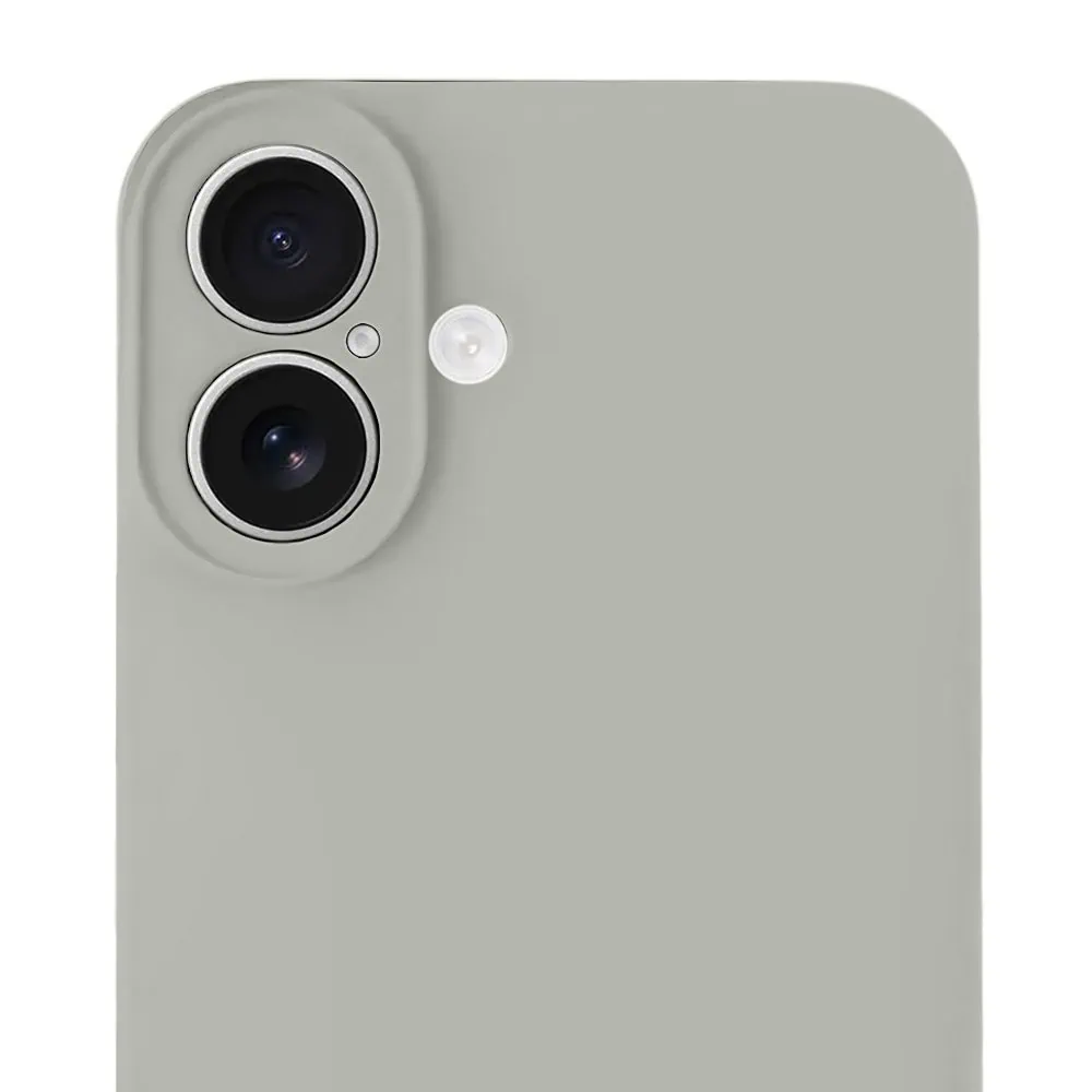 Etui do iPhone 16 silikonowe z mikrofibrą soft touch z osłoną na aparat, vintage beż