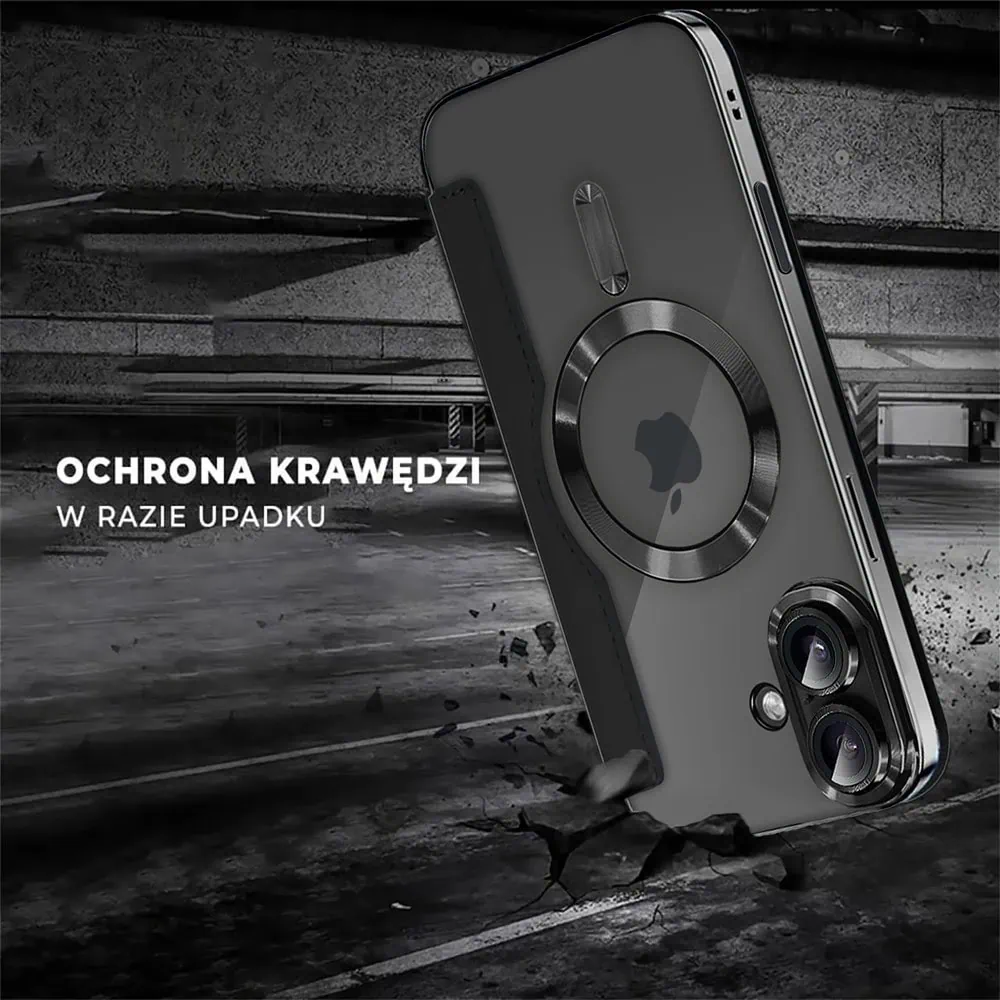 Etui do iPhone 16 typu książka Book Magsafe Lens Protect, z klapką, czarne (OUTLET)