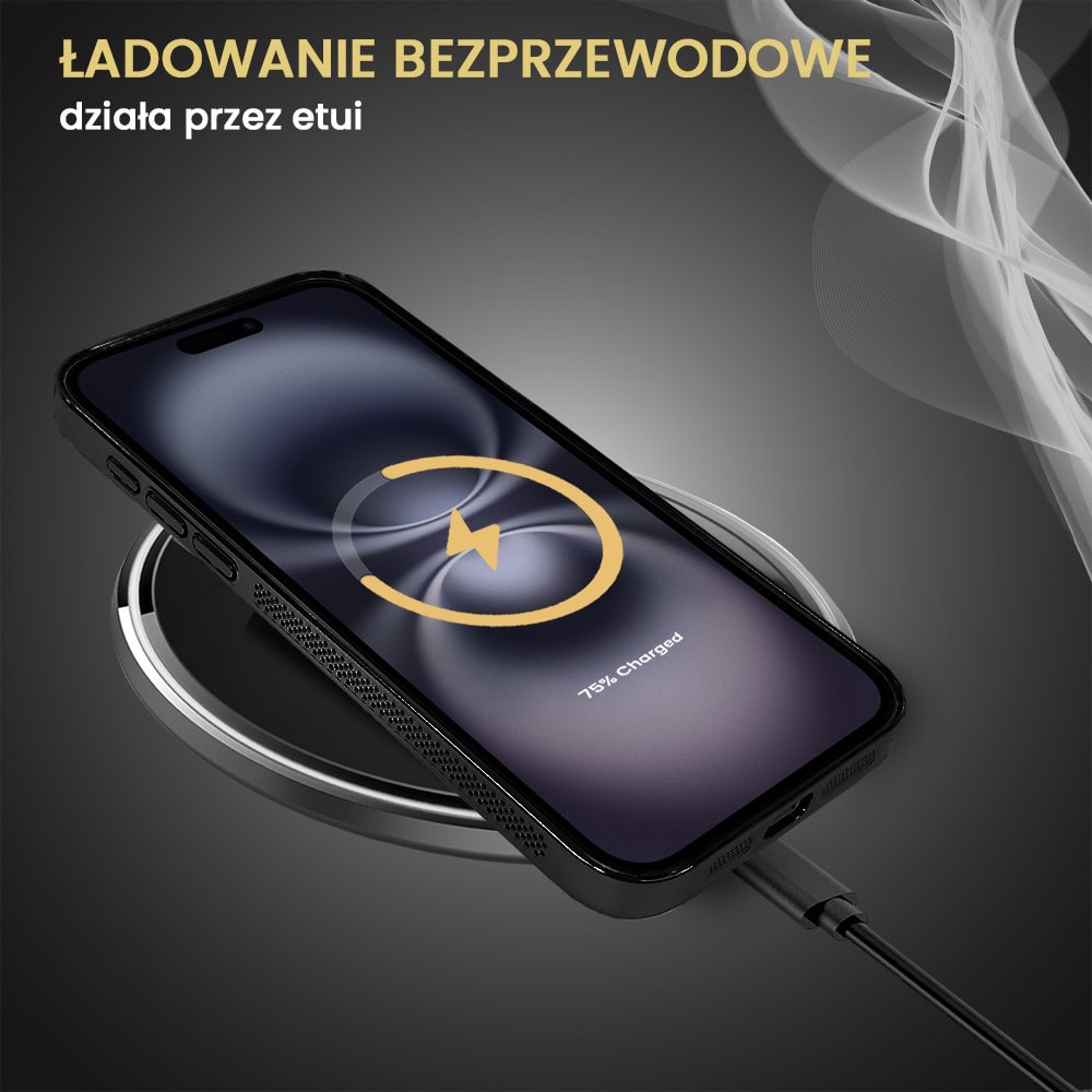 Etui do iPhone 16 Plus z Magsafe, cienkie, twarde, oddychające, z osłoną aparatu, czarne