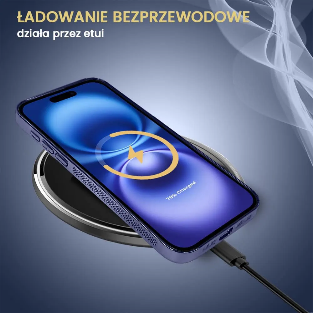 Etui do iPhone 16 Plus z Magsafe, cienkie, twarde, oddychające, z osłoną aparatu, granatowe