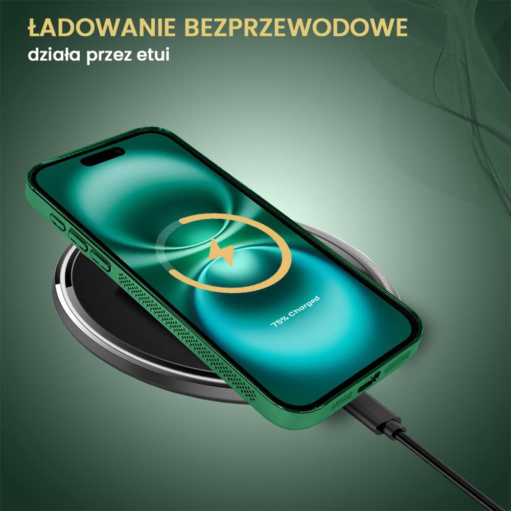 Etui do iPhone 16 z Magsafe, cienkie, twarde, oddychające, z osłoną aparatu, leśna zieleń (OUTLET)