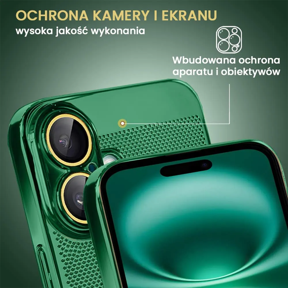 Etui do iPhone 16 z Magsafe, cienkie, twarde, oddychające, z osłoną aparatu, leśna zieleń (OUTLET)