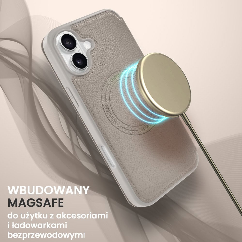 Etui do iPhone 16 Plus z klapką Solid MagSafe Book, typu książka, szare