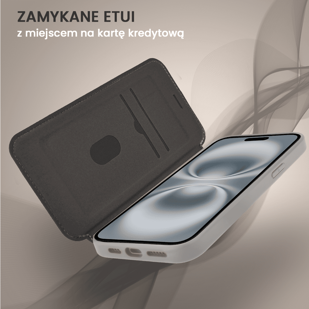 Etui do iPhone 16 Plus z klapką Solid MagSafe Book, typu książka, szare