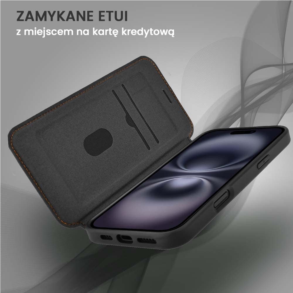 Etui do iPhone 16 Plus z klapką Solid MagSafe Book, typu książka, czarne