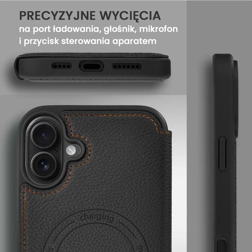 Etui do iPhone 16 Plus z klapką Solid MagSafe Book, typu książka, czarne
