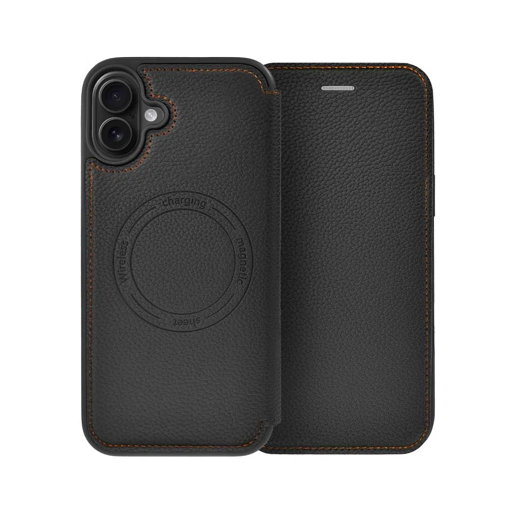 Etui do iPhone 16 Plus z klapką Solid MagSafe Book, typu książka, czarne