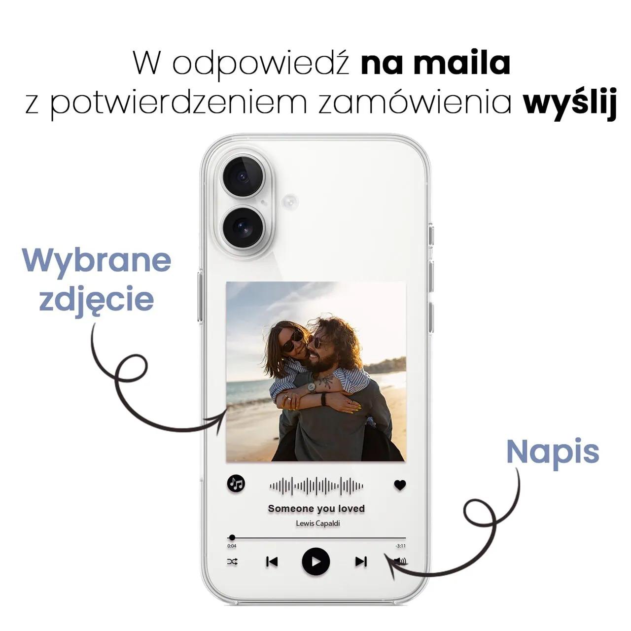 Etui do iPhone 16, z własnym zdjęciem, upominek, przeźroczyste