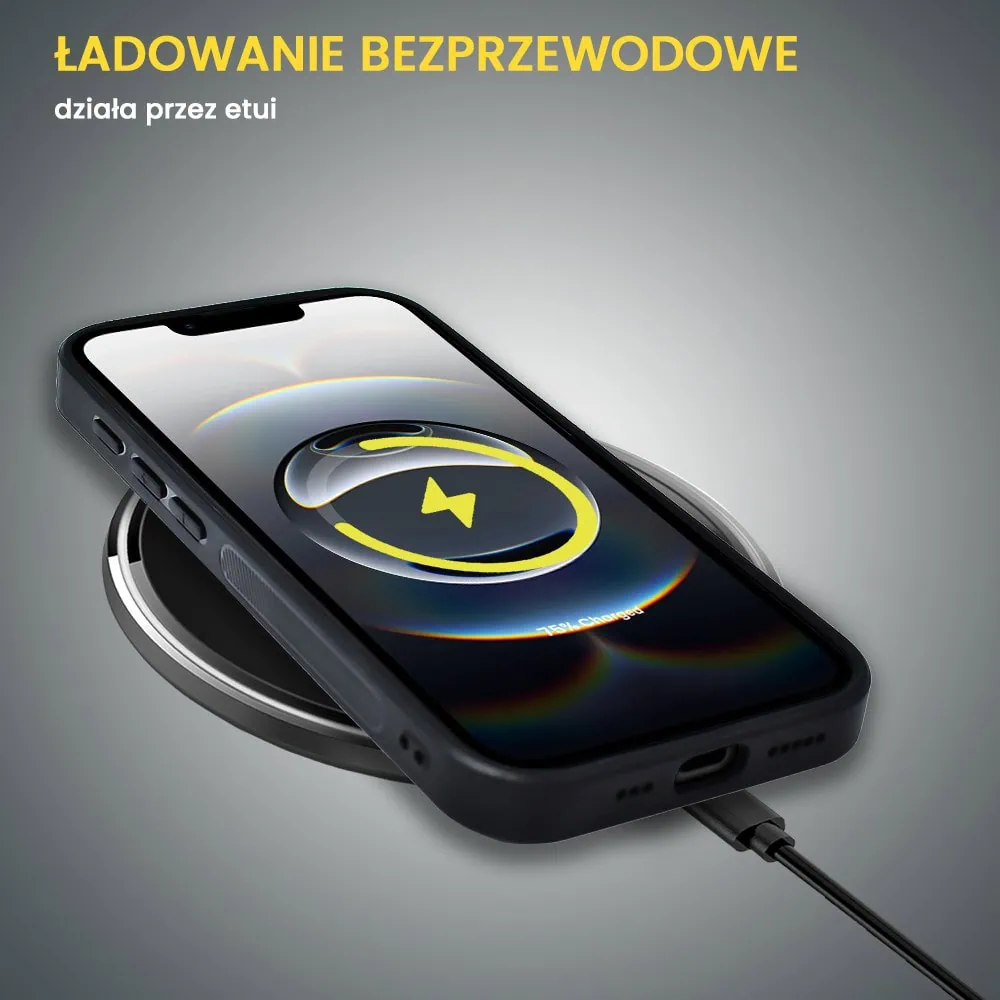 Etui do iPhone 16e Alcantara MagSafe Cover, przyjemne w dotyku, czarne