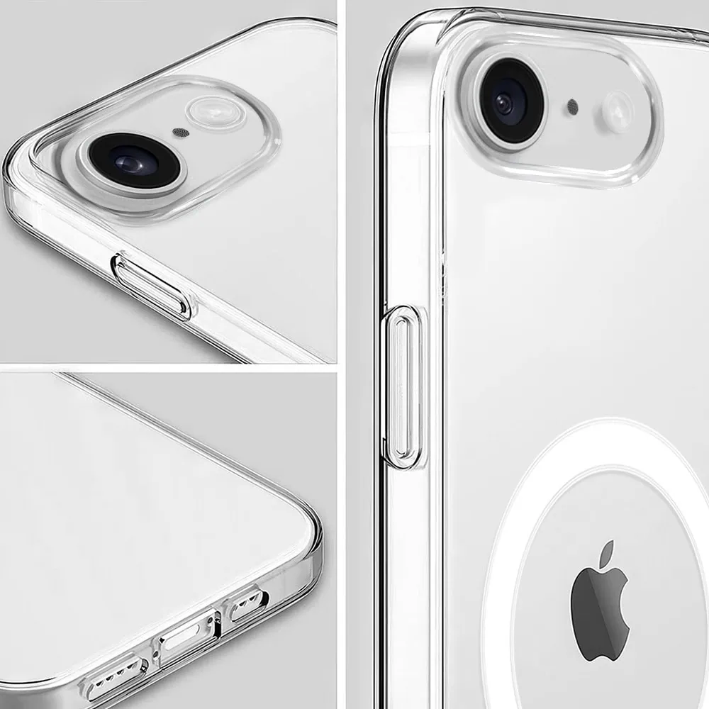Etui do iPhone 16e Clear Case, twardy tył z MagSafe, przeźroczyste