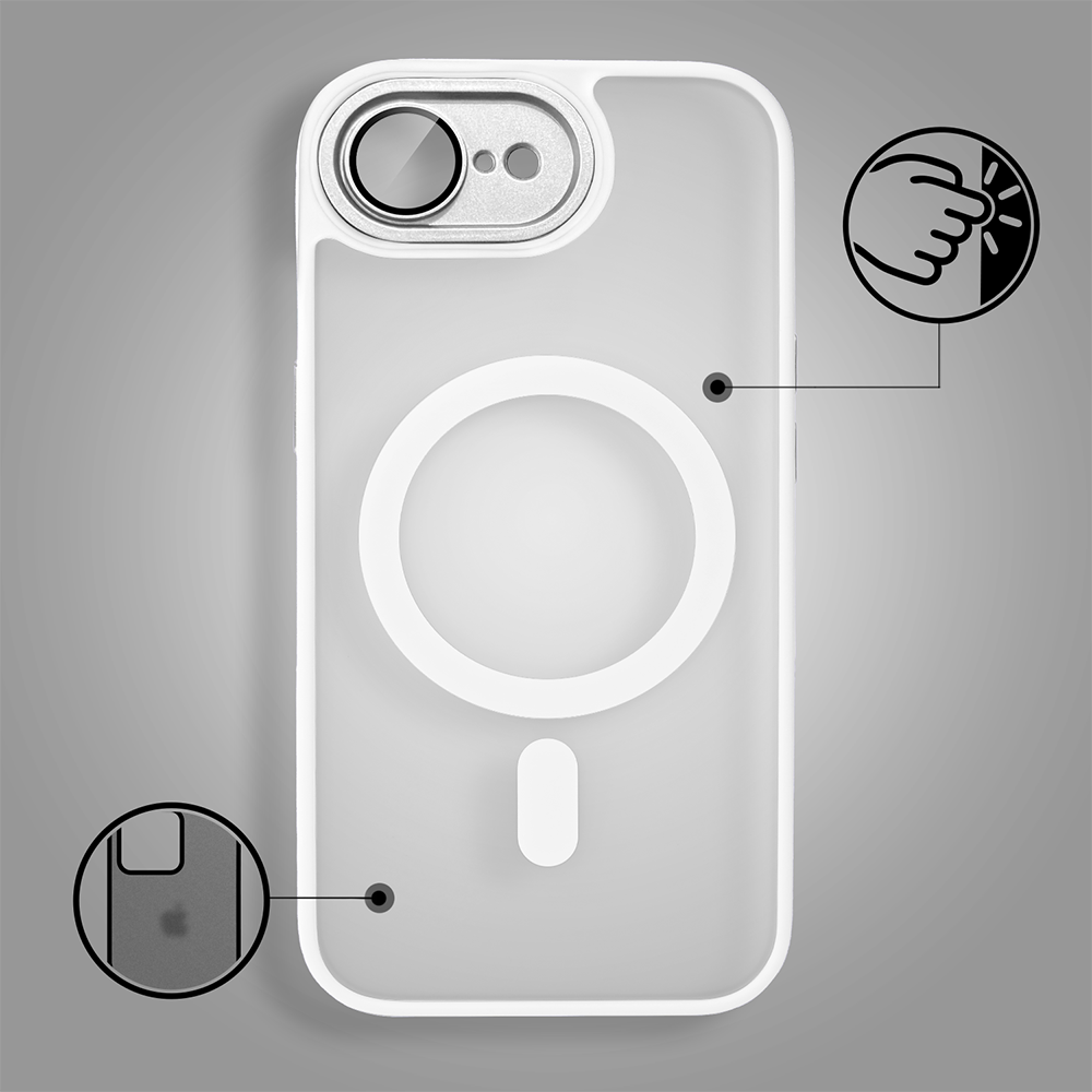 Etui do iPhone 16e Color Flush z MagSafe, z osłoną aparatu, białe
