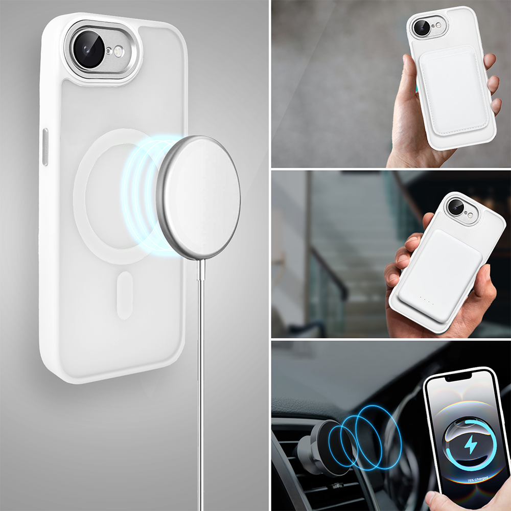 Etui do iPhone 16e Color Flush z MagSafe, z osłoną aparatu, białe