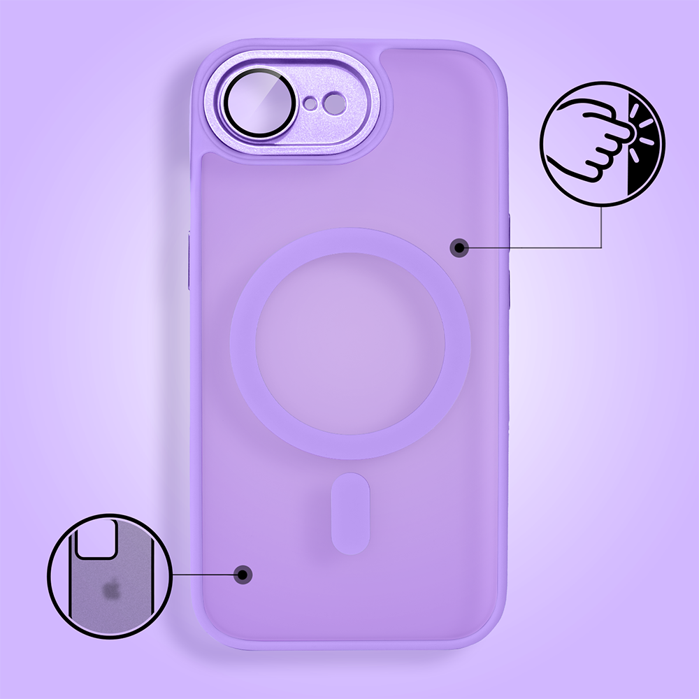 Etui do iPhone 16e Color Flush z MagSafe, z osłoną aparatu, fioletowe