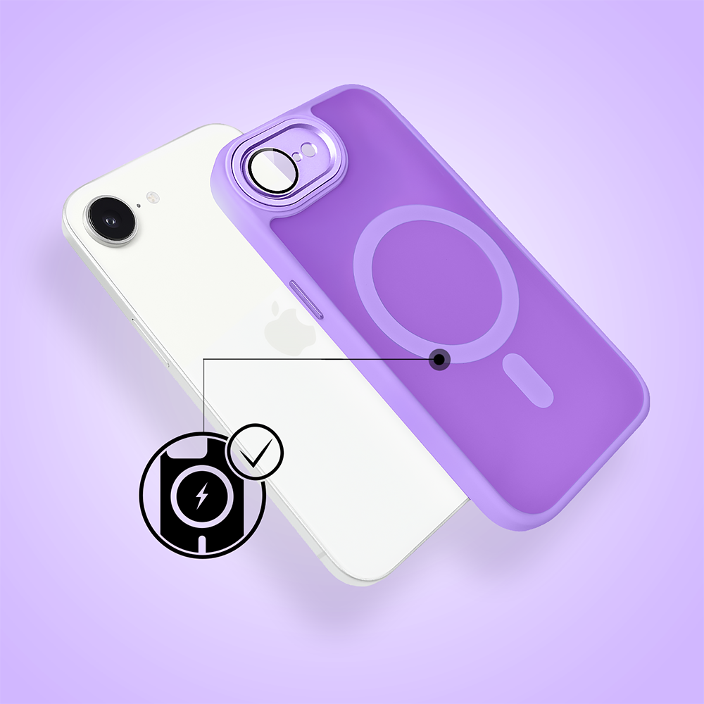 Etui do iPhone 16e Color Flush z MagSafe, z osłoną aparatu, fioletowe