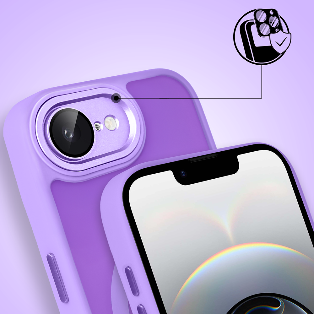 Etui do iPhone 16e Color Flush z MagSafe, z osłoną aparatu, fioletowe