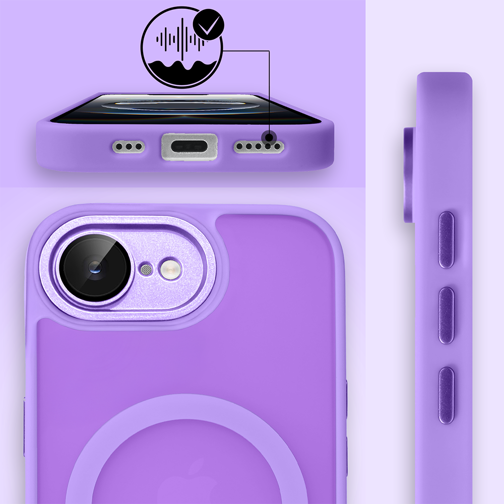 Etui do iPhone 16e Color Flush z MagSafe, z osłoną aparatu, fioletowe