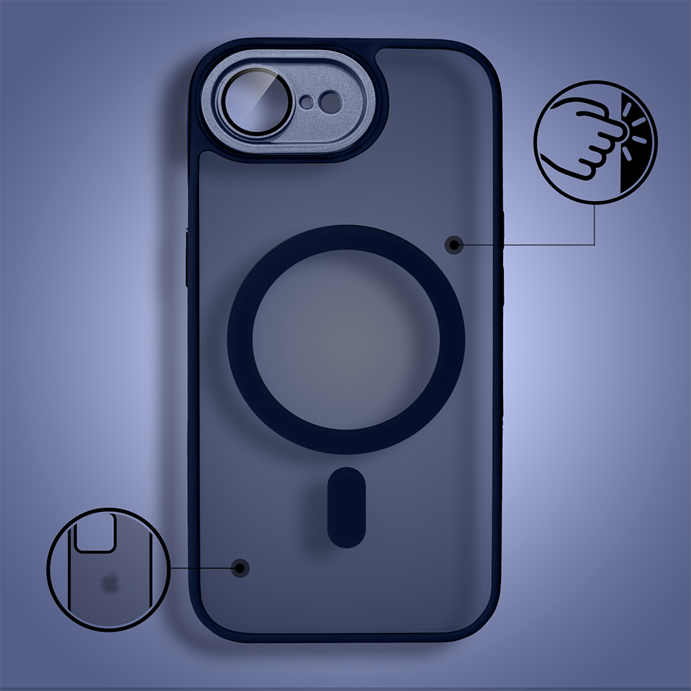 Etui do iPhone 16e Color Flush z MagSafe, z osłoną aparatu, granatowe