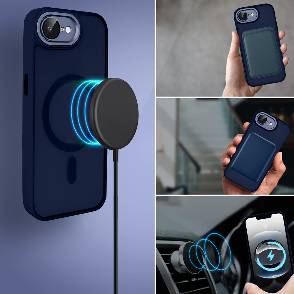 Etui do iPhone 16e Color Flush z MagSafe, z osłoną aparatu, granatowe
