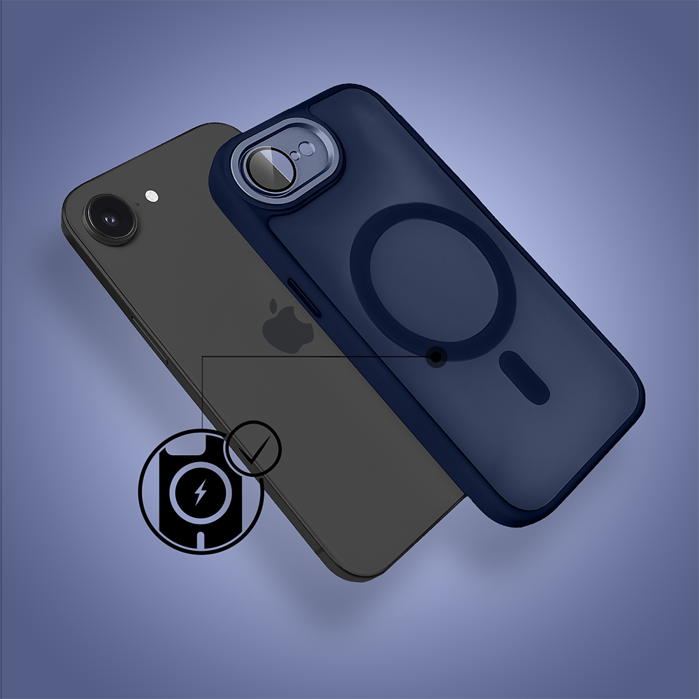 Etui do iPhone 16e Color Flush z MagSafe, z osłoną aparatu, granatowe