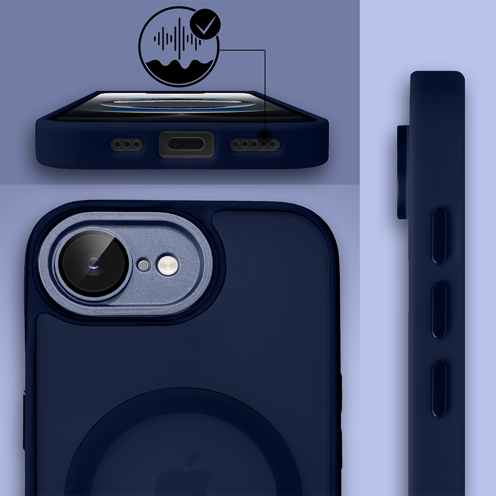 Etui do iPhone 16e Color Flush z MagSafe, z osłoną aparatu, granatowe