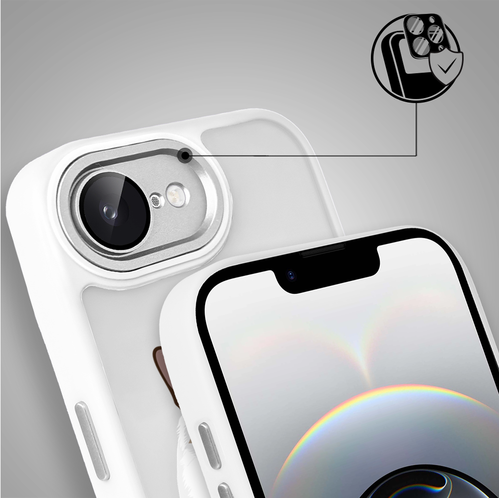 Etui do iPhone 16e Color Flush z MagSafe, z osłoną aparatu, kot birmański, białe