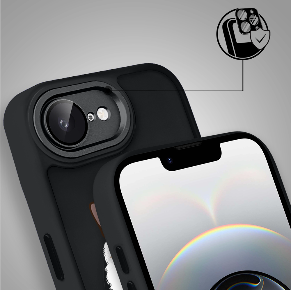 Etui do iPhone 16e Color Flush z MagSafe, z osłoną aparatu, kot birmański, czarne