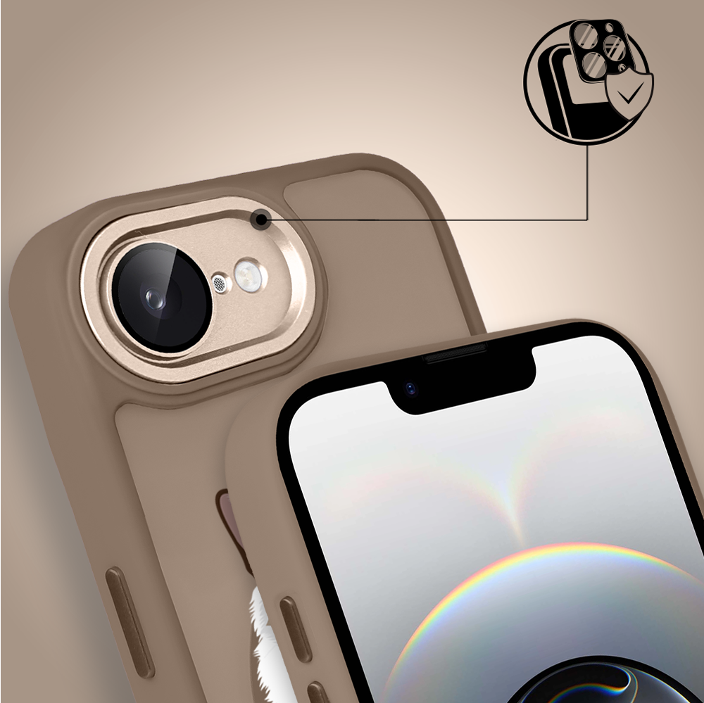 Etui do iPhone 16e Color Flush z MagSafe, z osłoną aparatu, kot birmański, pustynny brąz