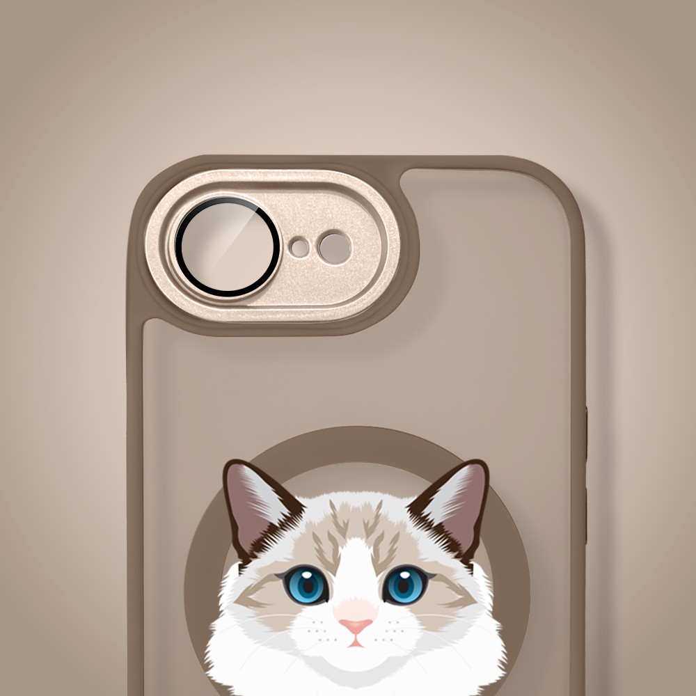 Etui do iPhone 16e Color Flush z MagSafe, z osłoną aparatu, kot birmański, pustynny brąz