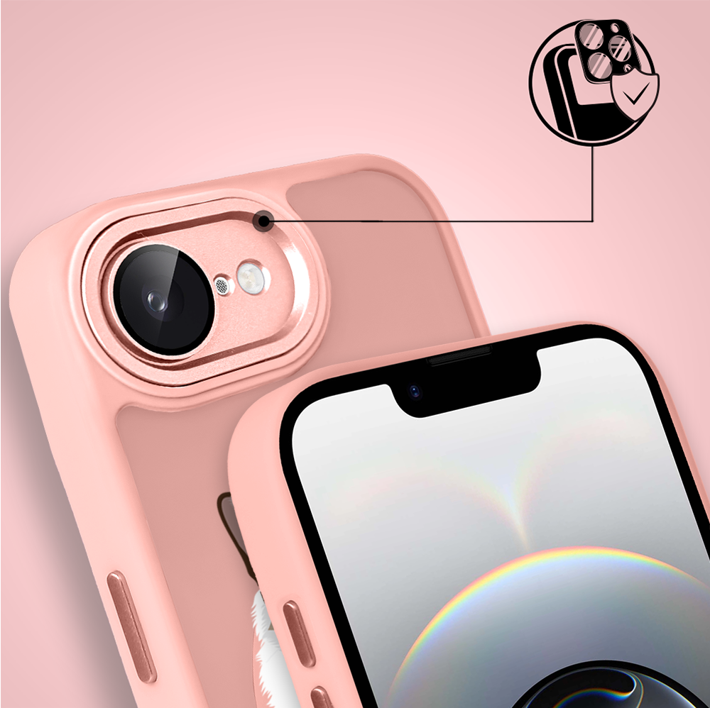 Etui do iPhone 16e Color Flush z MagSafe, z osłoną aparatu, kot birmański, różowe