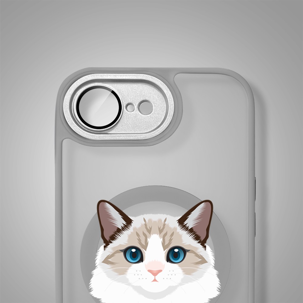 Etui do iPhone 16e Color Flush z MagSafe, z osłoną aparatu, kot birmański, tytanowe