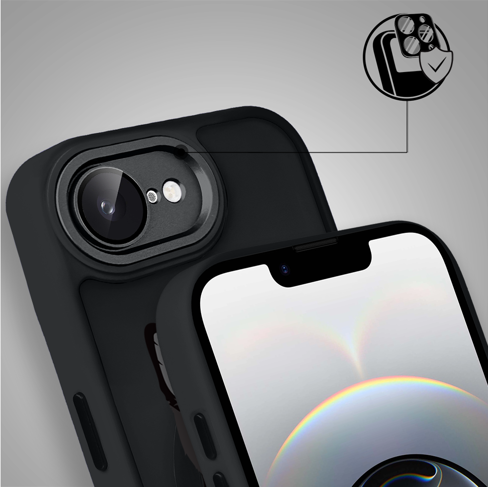 Etui do iPhone 16e Color Flush z MagSafe, z osłoną aparatu, kot bombajski, czarne