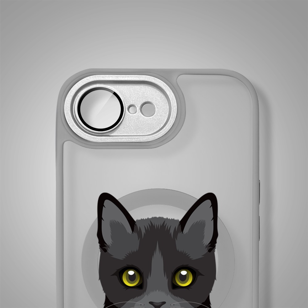 Etui do iPhone 16e Color Flush z MagSafe, z osłoną aparatu, kot bombajski, tytanowe