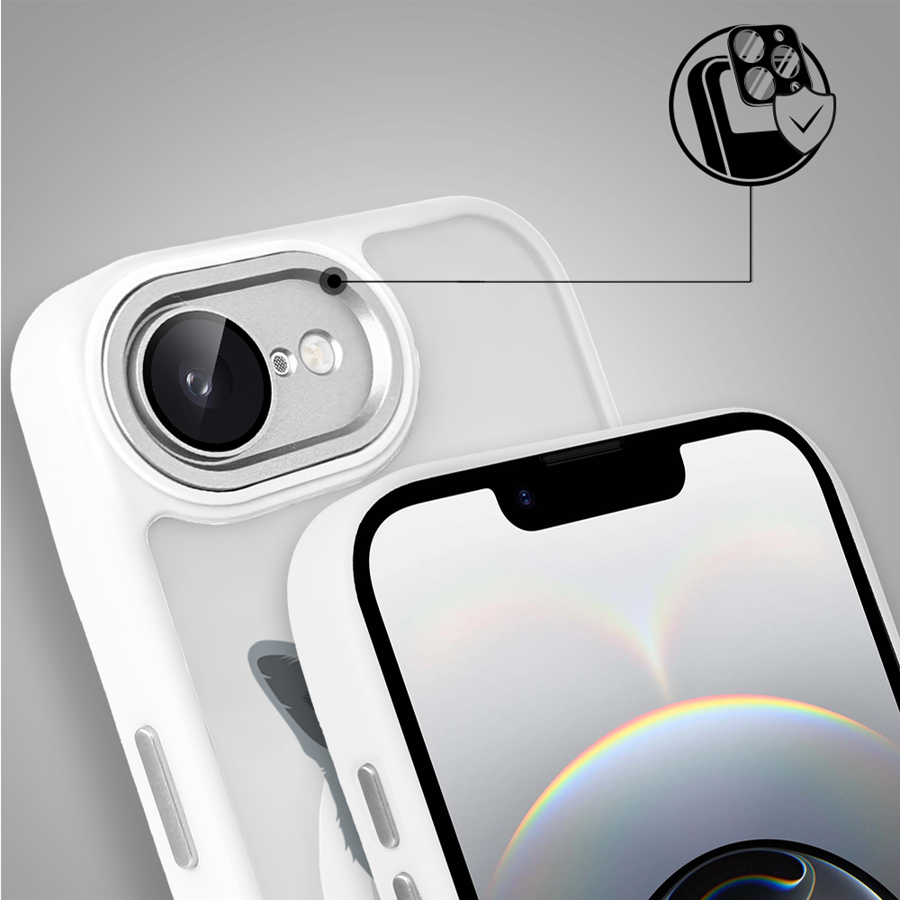 Etui do iPhone 16e Color Flush z MagSafe, z osłoną aparatu, kot brytyjski, białe