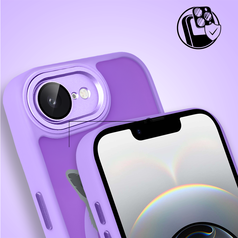 Etui do iPhone 16e Color Flush z MagSafe, z osłoną aparatu, kot brytyjski, fioletowe