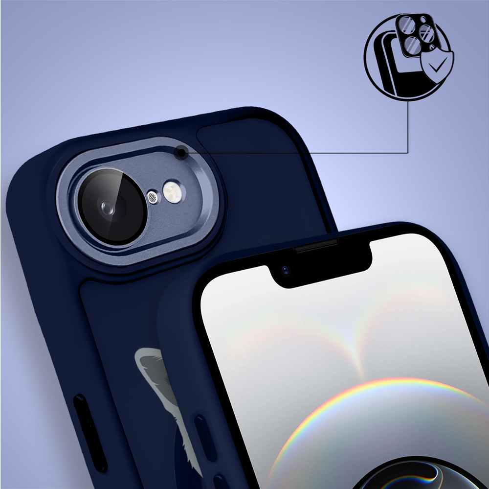 Etui do iPhone 16e Color Flush z MagSafe, z osłoną aparatu, kot brytyjski, granatowe