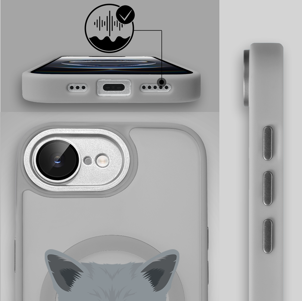 Etui do iPhone 16e Color Flush z MagSafe, z osłoną aparatu, kot brytyjski, tytanowe