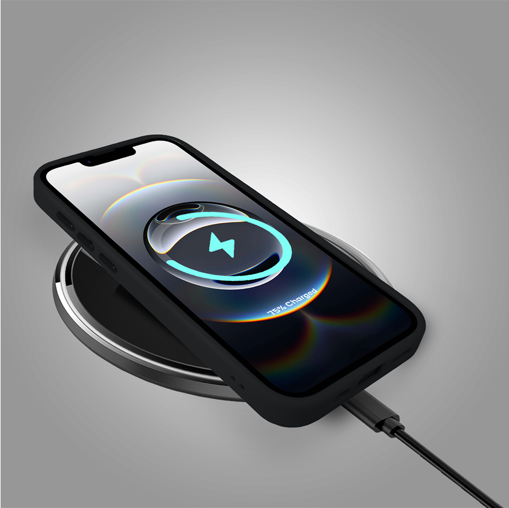 Etui do iPhone 16e Color Flush z MagSafe, z osłoną aparatu, sakura kwiat wiśni, czarne