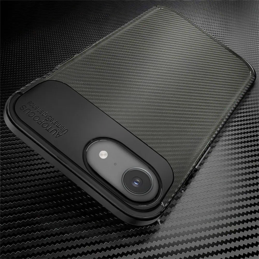 Etui do iPhone 16e eleganckie karbonowe, czarne