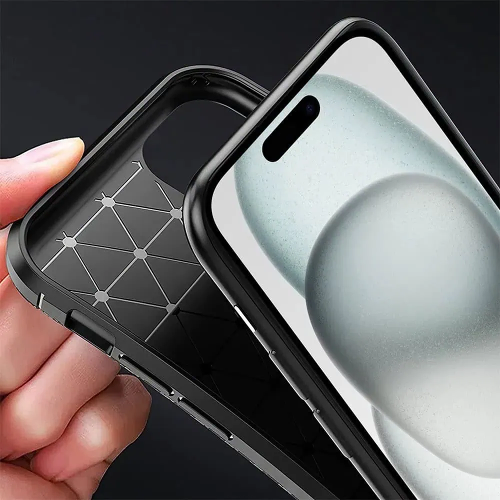 Etui do iPhone 16e eleganckie karbonowe, czarne