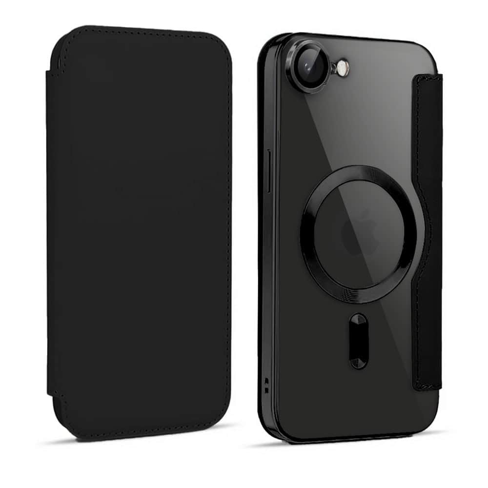 Etui do iPhone 16e typu książka Book MagSafe Lens Protect, z klapką, czarne