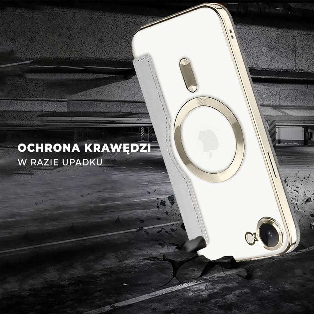 Etui do iPhone 16e typu książka Book MagSafe Lens Protect, z klapką, tytanowe