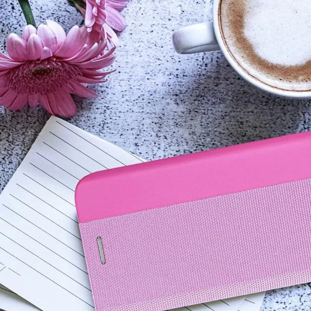 Etui do iPhone SE2022/SE2020/8/7 książkowe, eleganckie stylowe z klapką, różowe