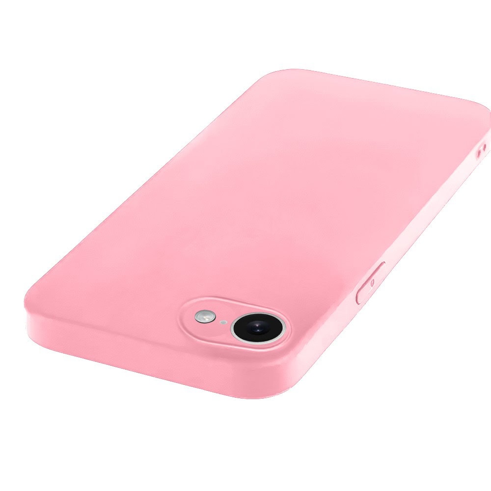 Etui do iPhone SE2022/SE2020/8/7 silikonowe z mikrofibrą soft touch z osłoną na aparat, jasny róż