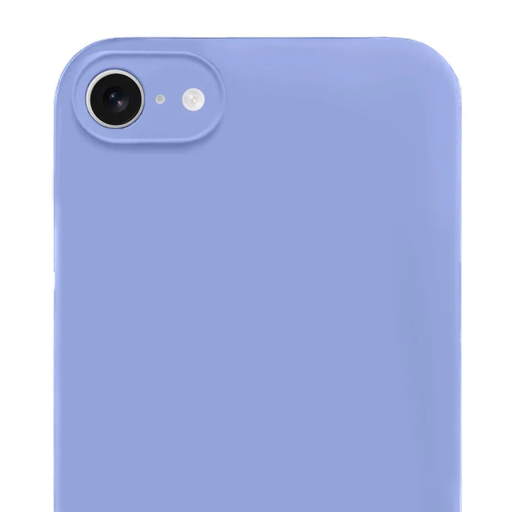 Etui do iPhone SE2022/SE2020/8/7 silikonowe z mikrofibrą soft touch z osłoną na aparat, liliowe fioletowe