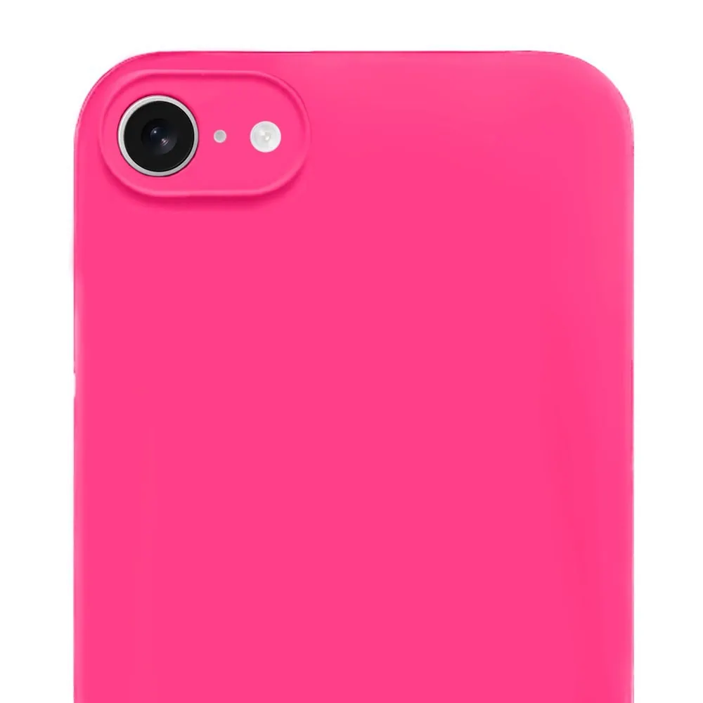 Etui do iPhone SE2022/SE2020/8/7 silikonowe z mikrofibrą soft touch z osłoną na aparat, różowe